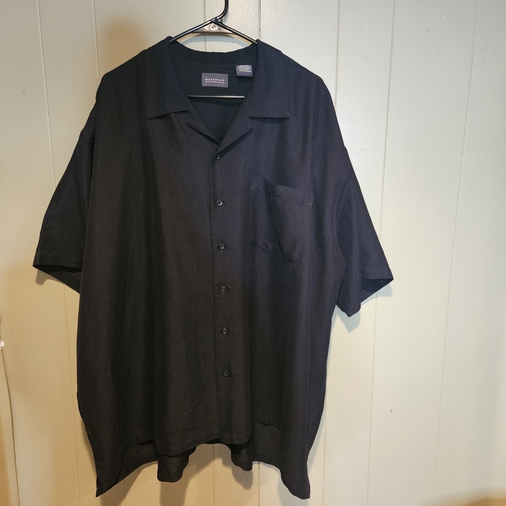 Alexander Lloyd Men’s Button Front Shirt Size 3X | Navy Short Sleeve Camp Shirt